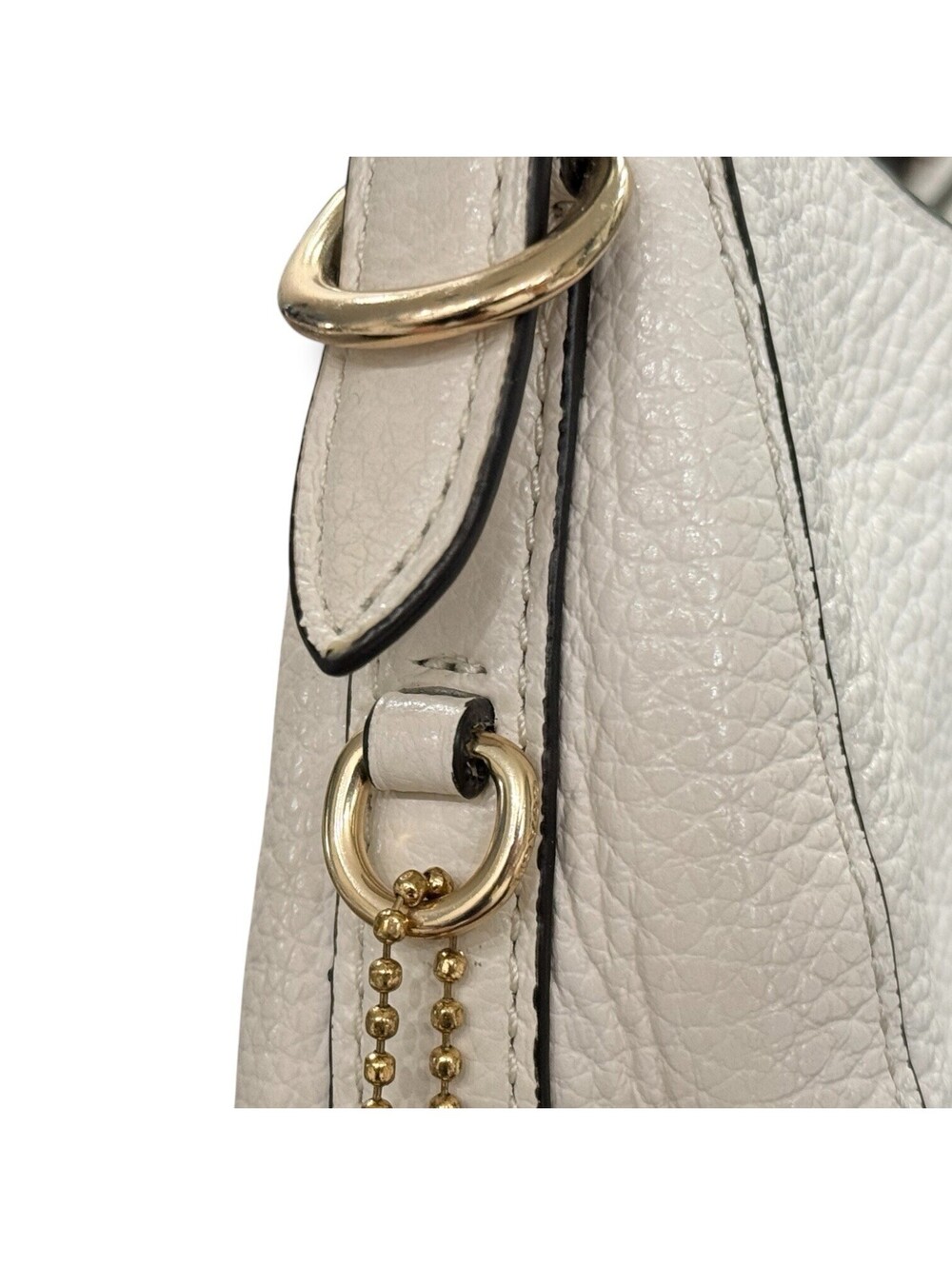 Coach Kleo Hobo C6807 Ivory Pebbled Leather Shoulder Bag Gold Hardware Hangtag - Picture 7 of 12